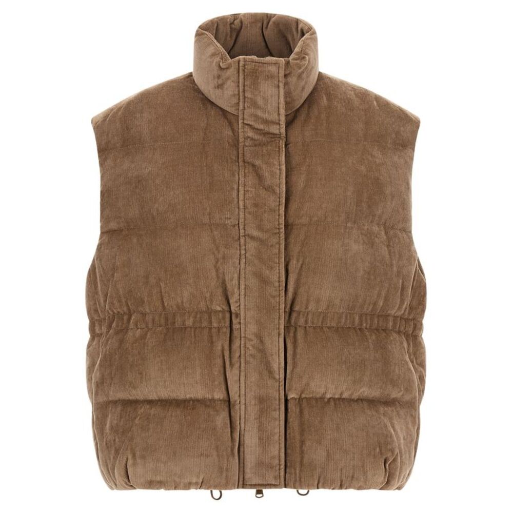 Brunello Cucinelli Beige Viscose Sleeveless Women's Jacket